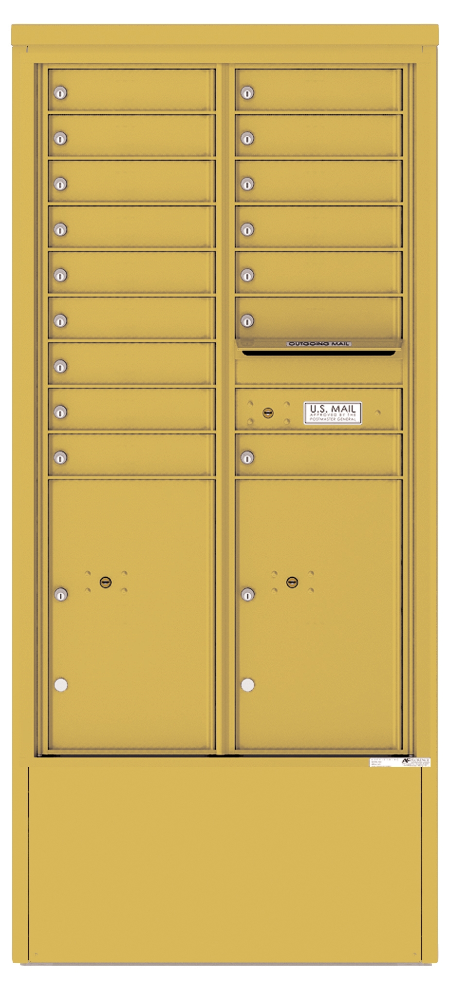 4C15D-16-D 4C Horizontal Depot Mailbox Gold Speck