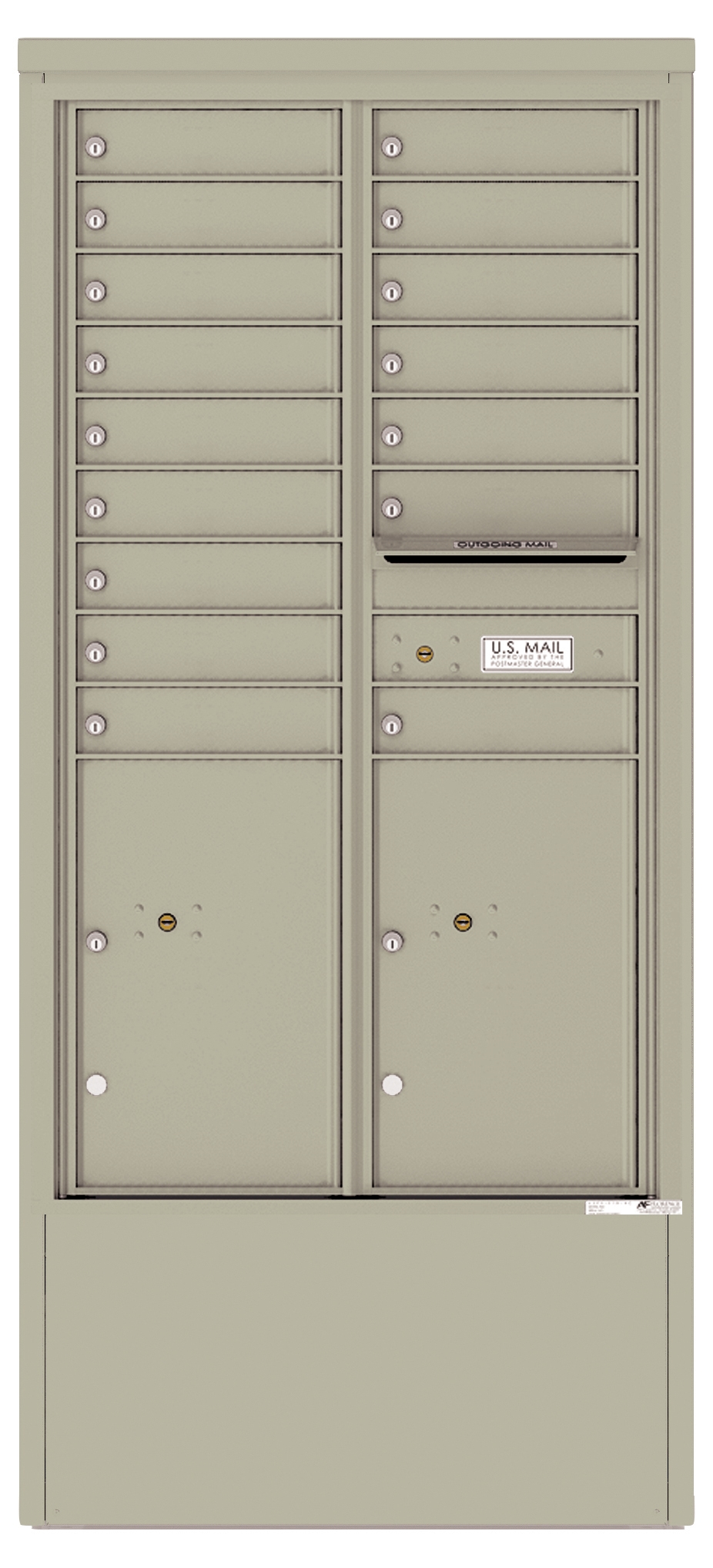 4C15D-16-D 4C Horizontal Depot Mailbox Postal Grey