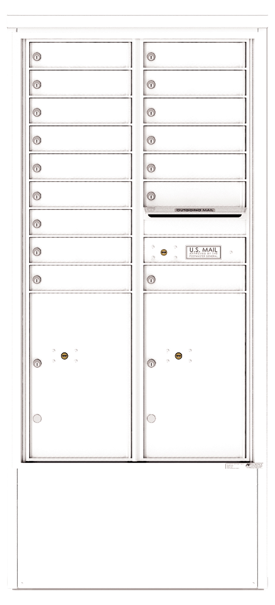 4C15D-16-D 4C Horizontal Depot Mailbox White