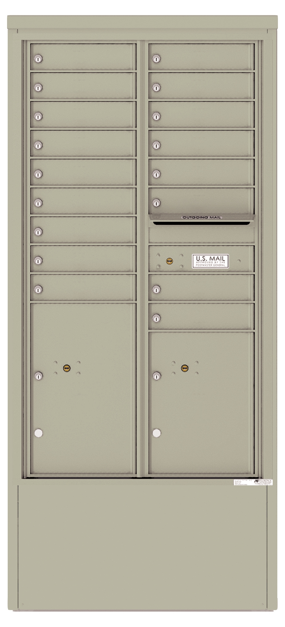 4C15D-17-D 4C Horizontal Depot Mailbox Postal Grey
