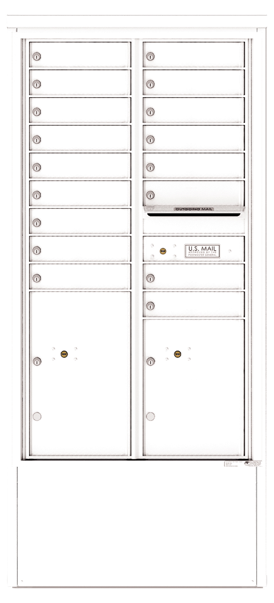 4C15D-17-D 4C Horizontal Depot Mailbox White