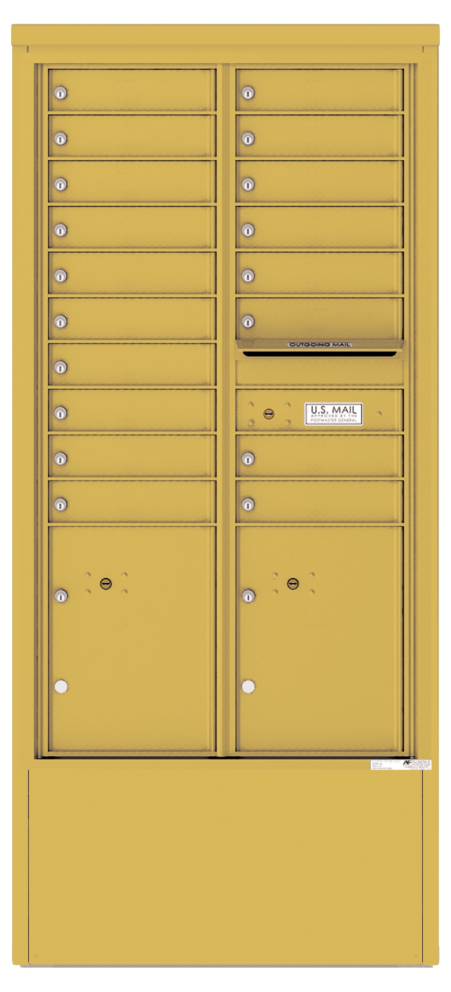 4C15D-18-D 4C Horizontal Depot Mailbox Gold Speck