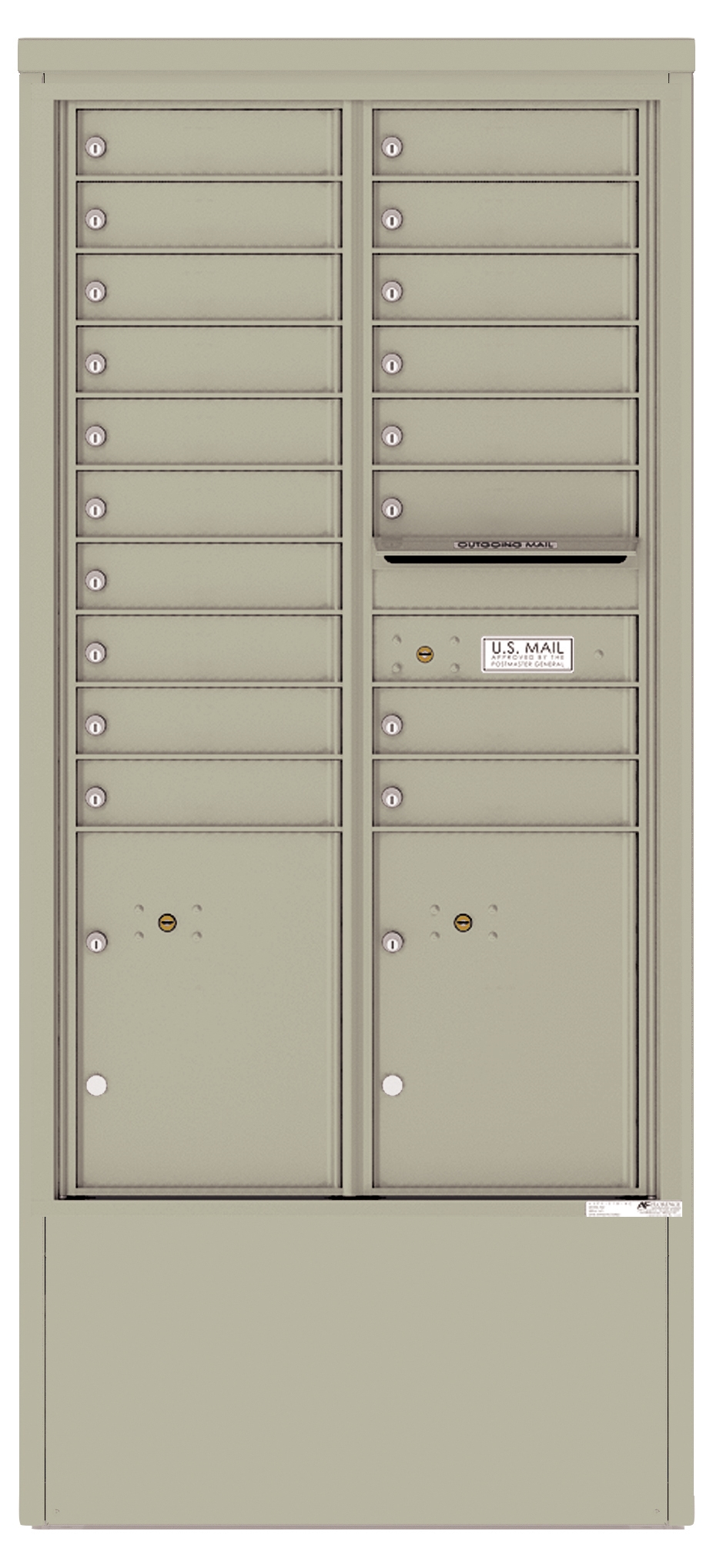 4C15D-18-D 4C Horizontal Depot Mailbox Postal Grey