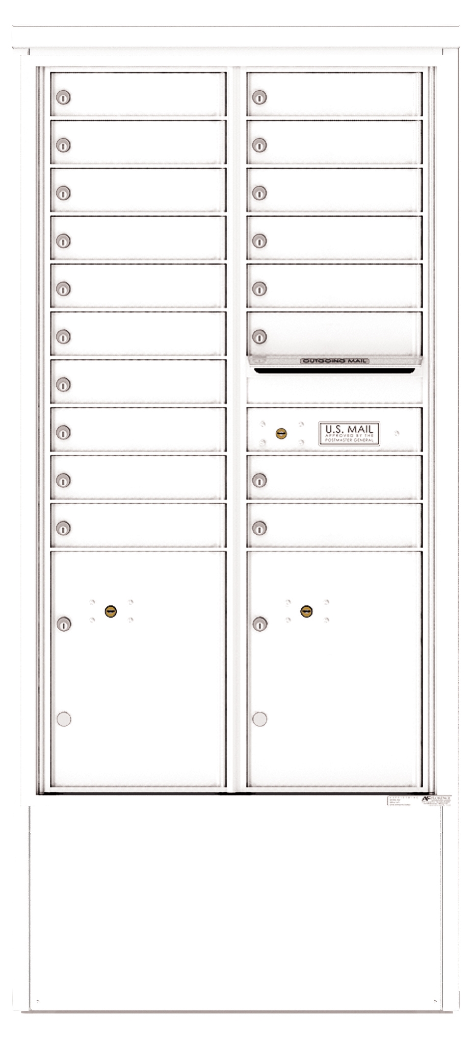 4C15D-18-D 4C Horizontal Depot Mailbox White
