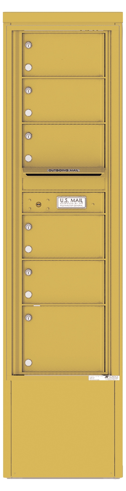 4C15S-06-D 4C Horizontal Depot Mailbox Gold Speck