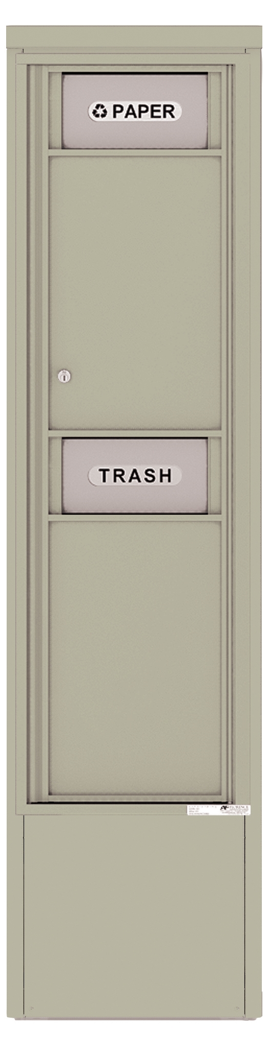 4C15S-BIN-D 4C Horizontal-Trash/Recycling bins Postal Grey