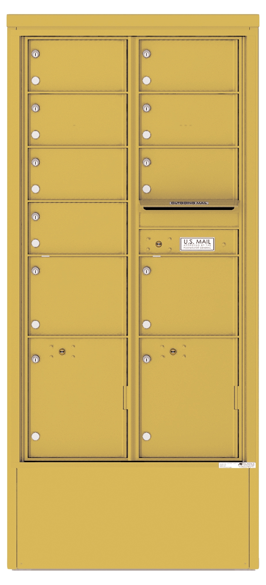 4C16D-09-D 4C Horizontal Depot Mailbox Gold Speck