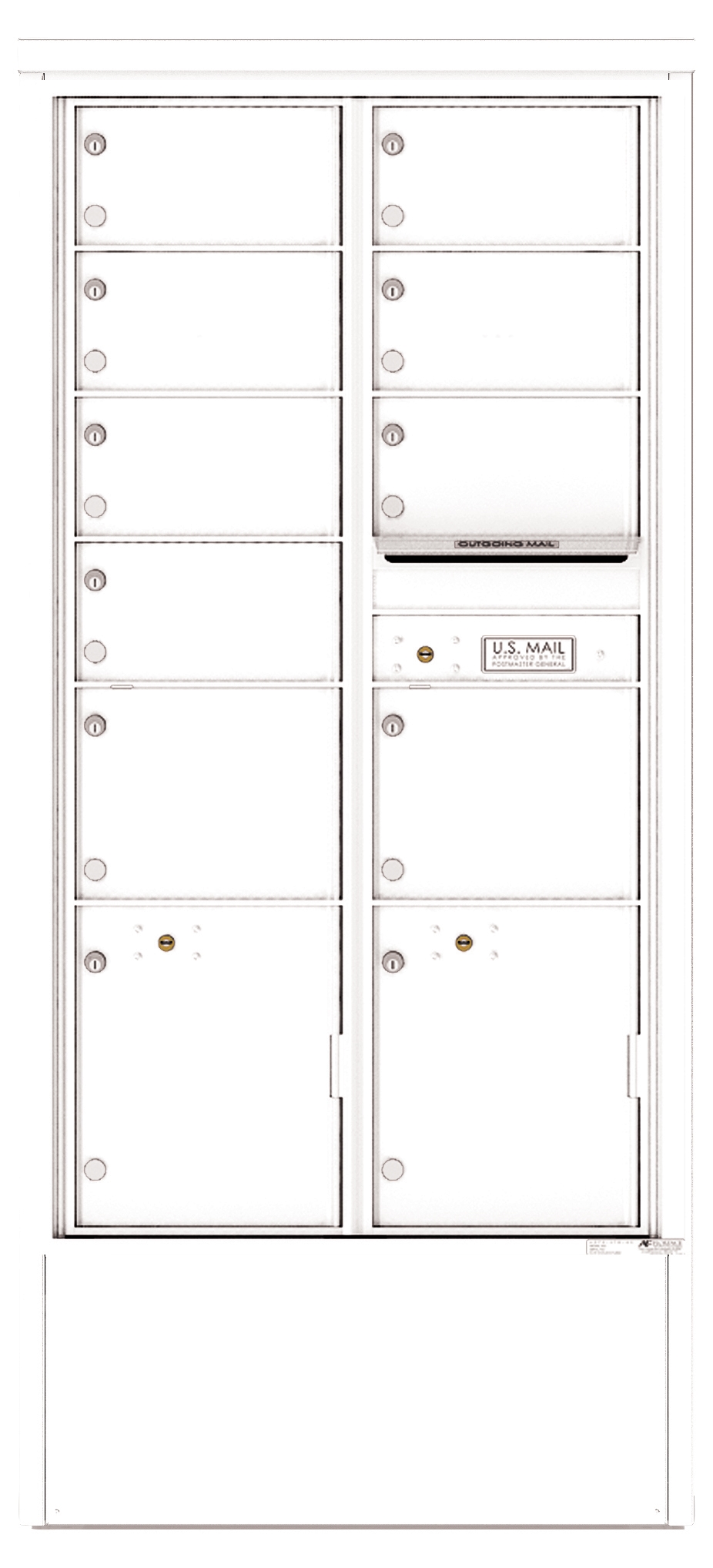 4C16D-09-D 4C Horizontal Depot Mailbox White