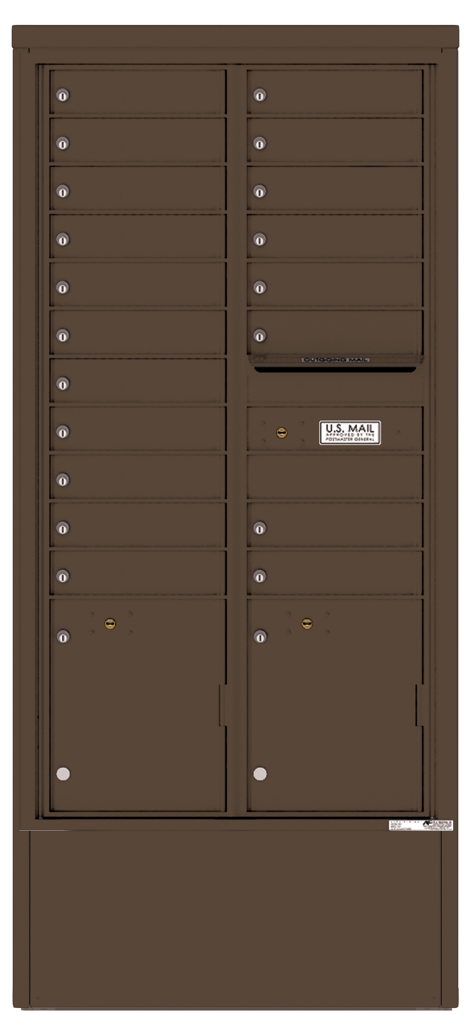 4C16D-19-D 4C Horizontal Depot Mailbox Antique Bronze