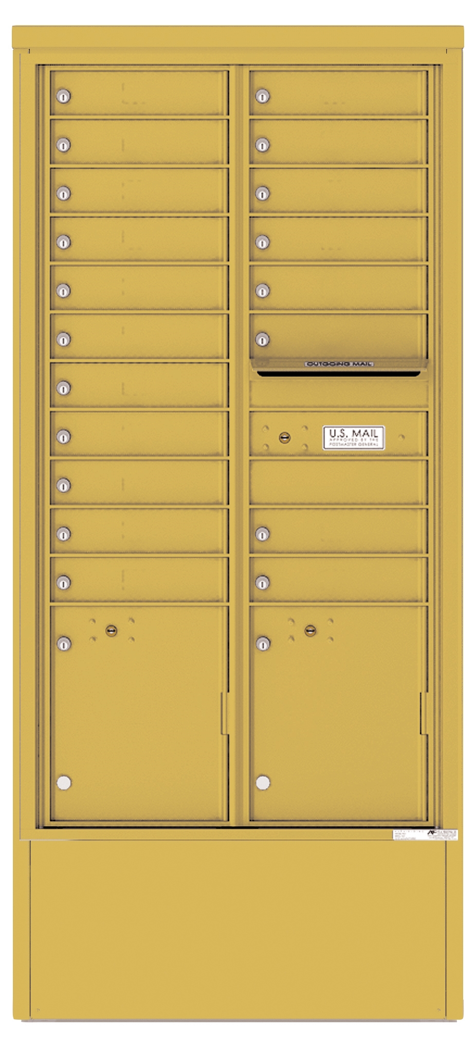4C16D-19-D 4C Horizontal Depot Mailbox Gold Speck