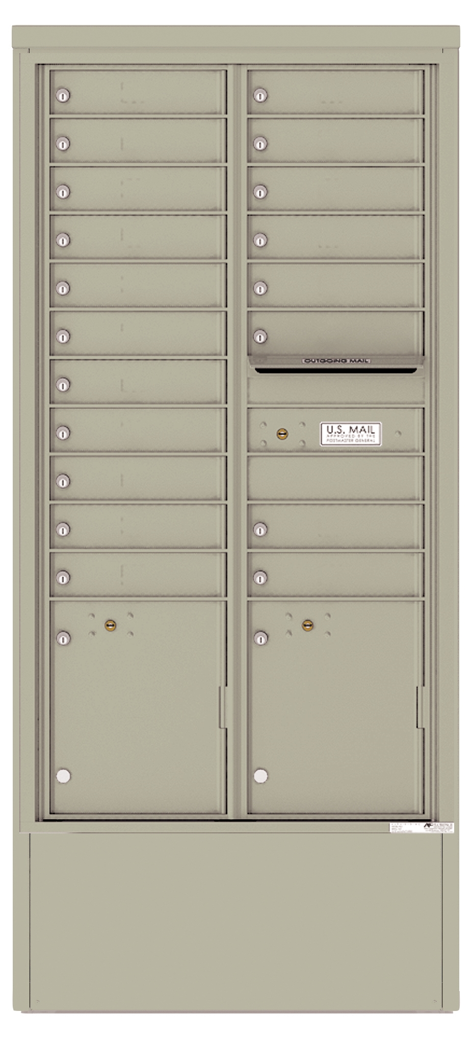 4C16D-19-D 4C Horizontal Depot Mailbox Postal Grey