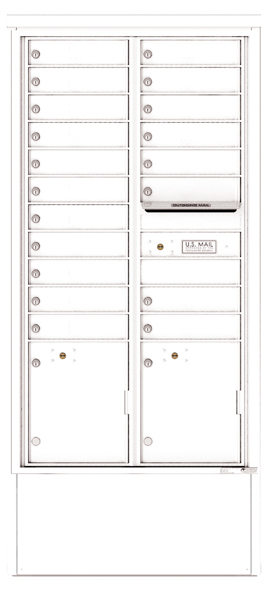 4C16D-19-D 4C Horizontal Depot Mailbox White