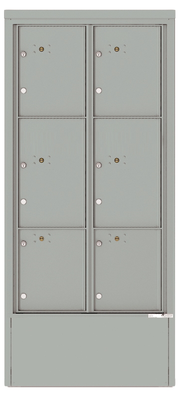 4C16D-6P-D 4C Horizontal Depot Mailbox Silver Speck