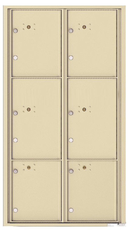 4C16D-6P 6 Parcel Locker 4C Horizontal Mailbox for Commercial Buildings