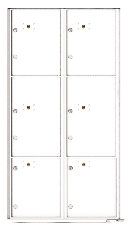 4C16D-6P 6 Parcel Locker 4C Horizontal Mailbox for Commercial Buildings