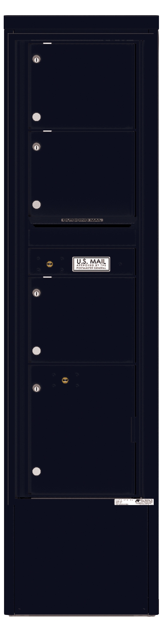 4C16S-03-D 4C Horizontal Depot Mailbox Black