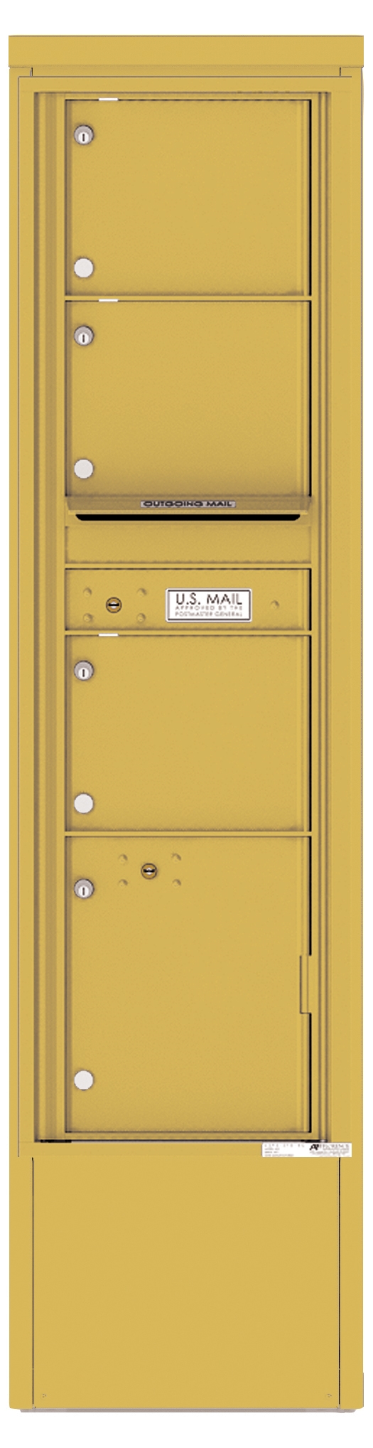 4C16S-03-D 4C Horizontal Depot Mailbox Gold Speck