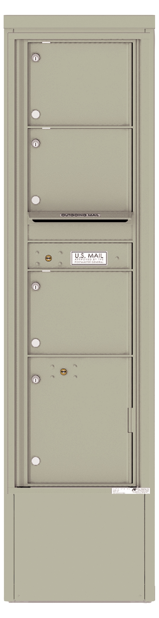 4C16S-03-D 4C Horizontal Depot Mailbox Postal Grey