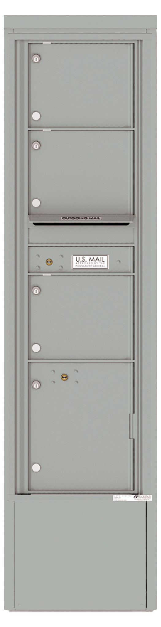4C16S-03-D 4C Horizontal Depot Mailbox Silver Speck