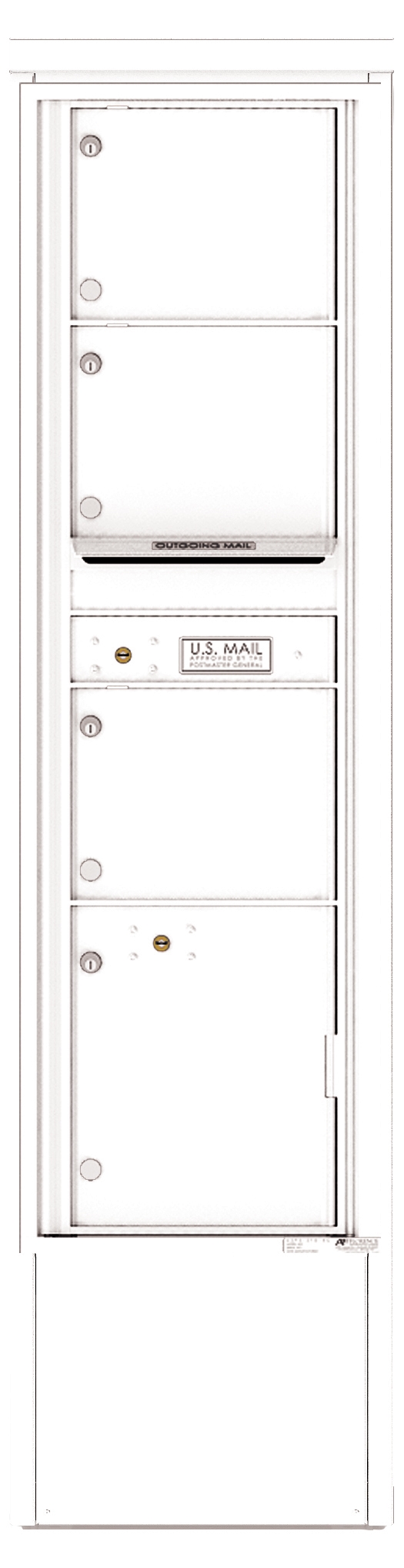 4C16S-03-D 4C Horizontal Depot Mailbox White