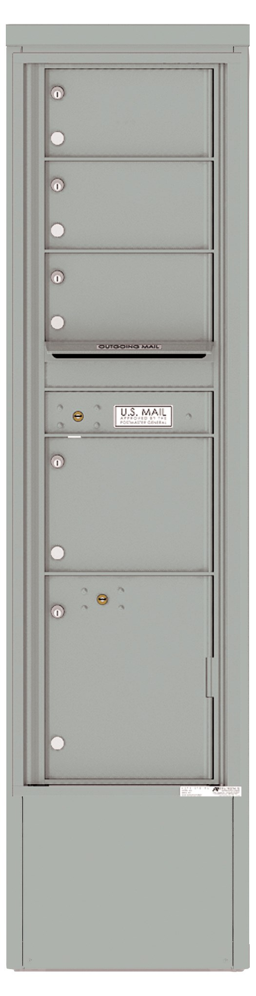 4C16S-04-D 4C Horizontal Depot Mailbox Silver Speck