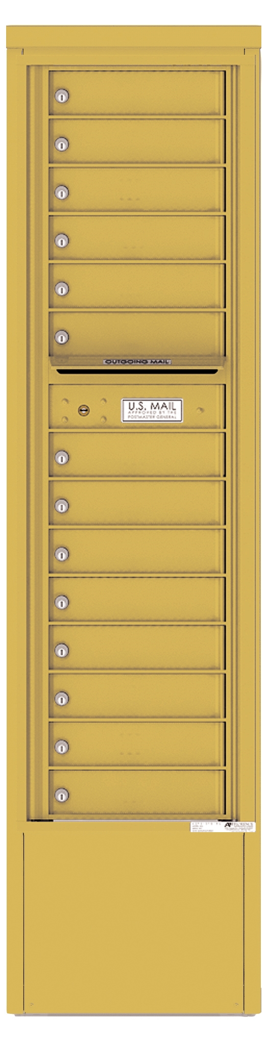4C16S-14-D 4C Horizontal Depot Mailbox Gold Speck