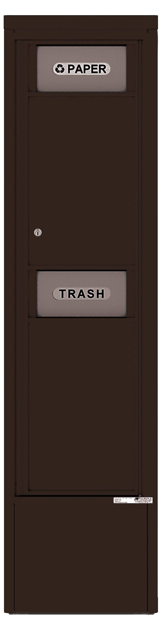 4C16S-BIN-D 4C Horizontal-Trash/Recycling Bin Dark Bronze