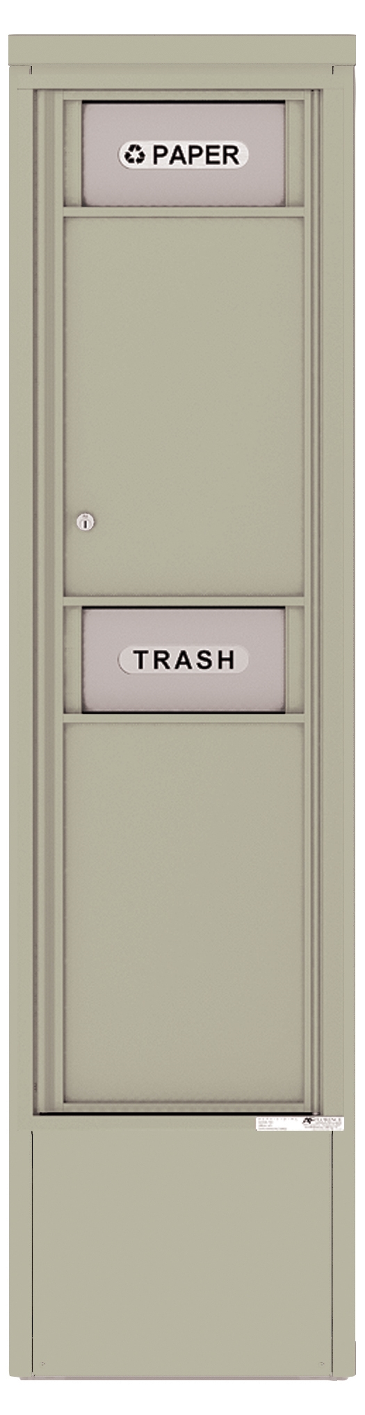 4C16S-BIN-D 4C Horizontal-Trash/Recycling Bin Postal Grey