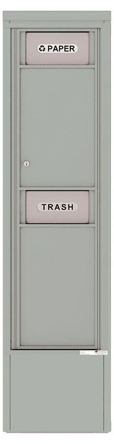 4C16S-BIN-D 4C Horizontal-Trash/Recycling Bin Silver Speck