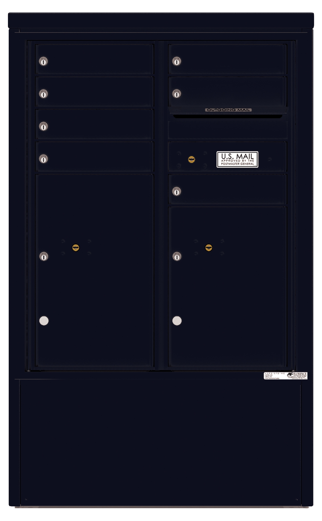 4CADD-07-D 4C Horizontal Depot Mailboxes Black