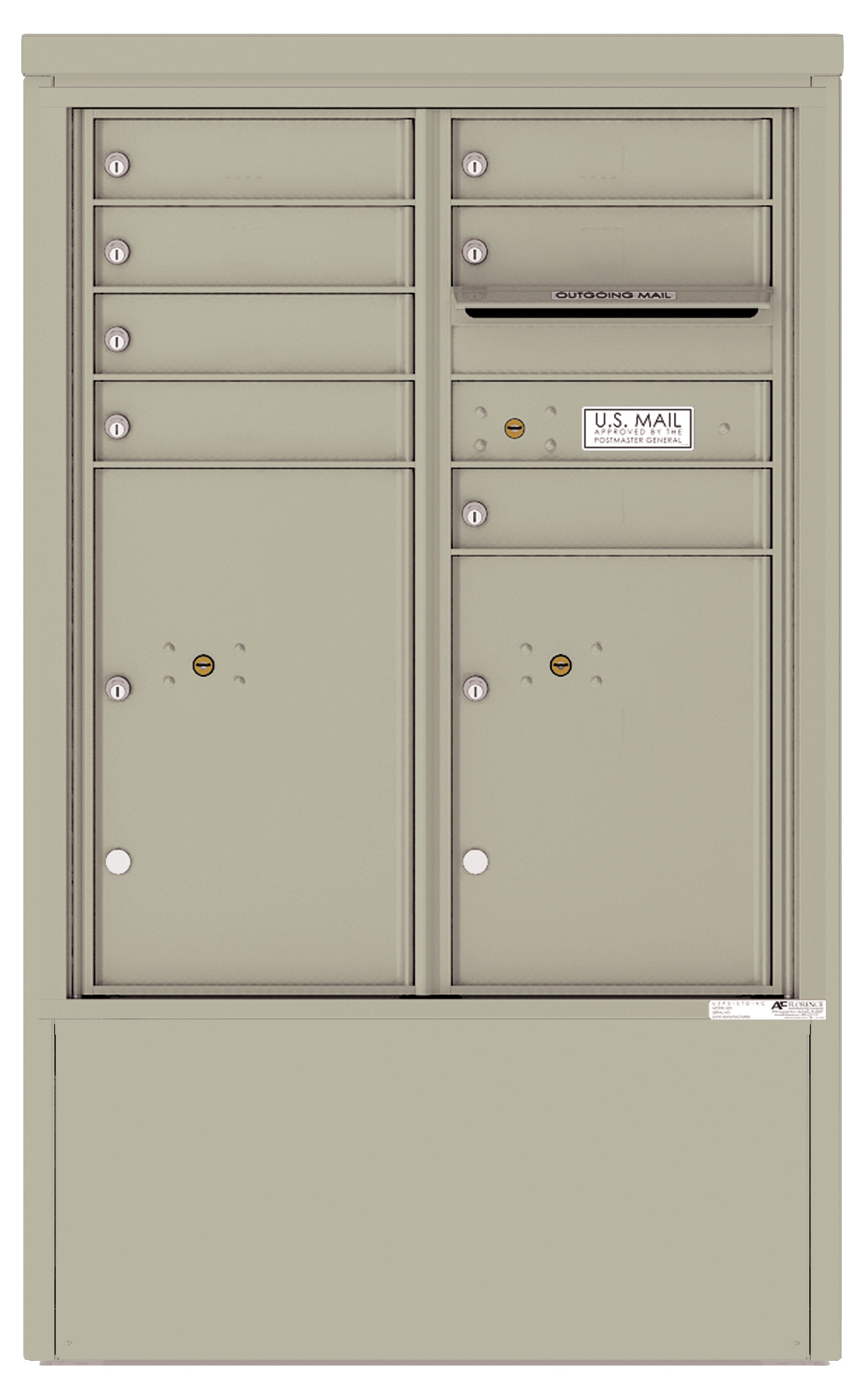 4CADD-07-D 4C Horizontal Depot Mailboxes Postal Grey