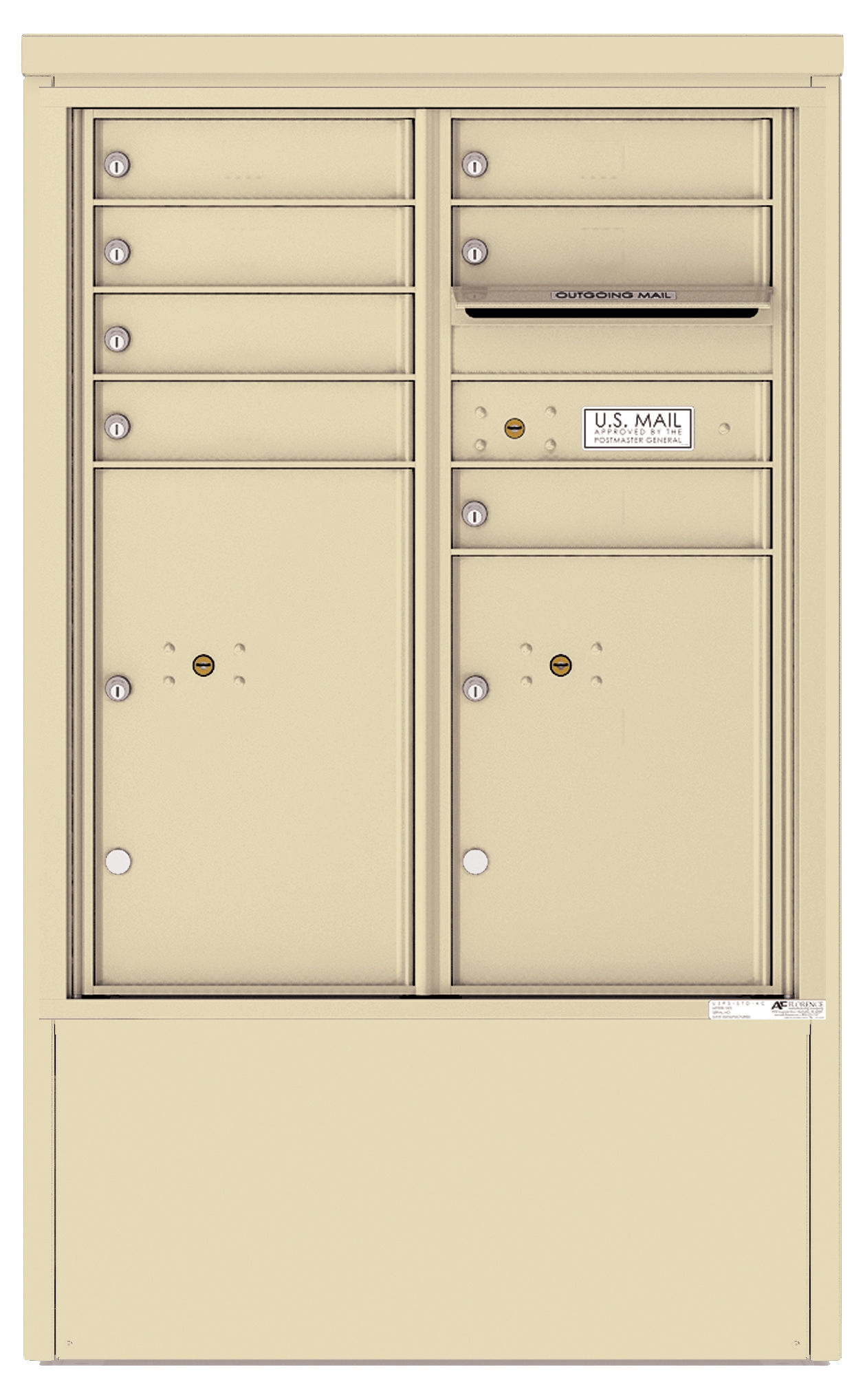 4CADD-07-D 4C Horizontal Depot Mailboxes Sandstone