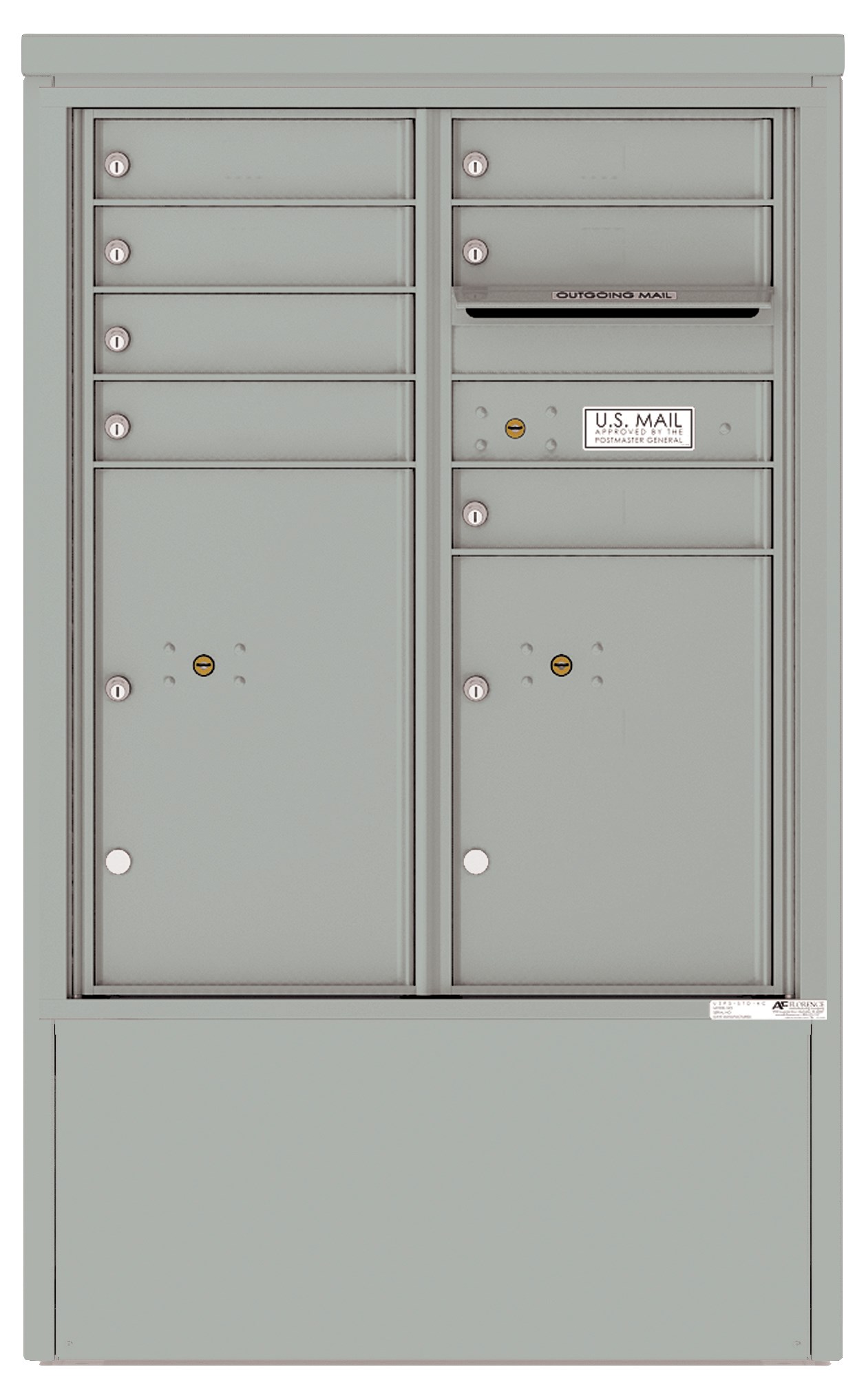 4CADD-07-D 4C Horizontal Depot Mailbox Silver Speck