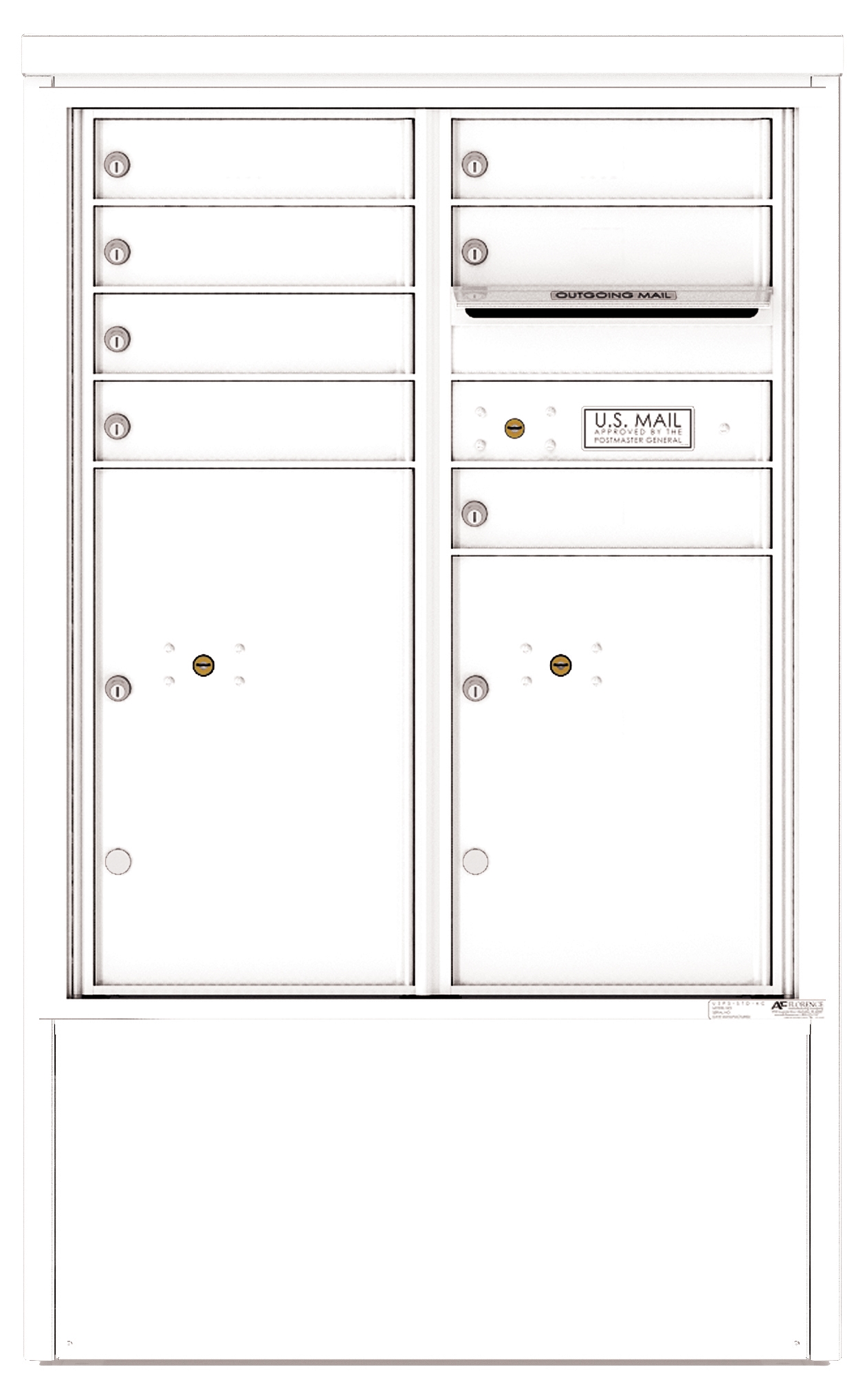 4CADD-07-D 4C Horizontal Depot Mailboxes White