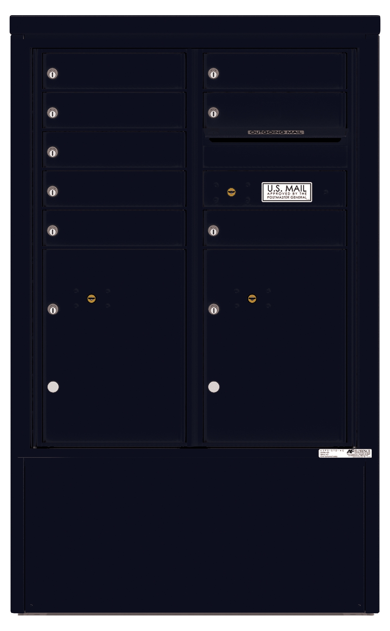 4CADD-08-D 4C Horizontal Depot Mailboxes Black