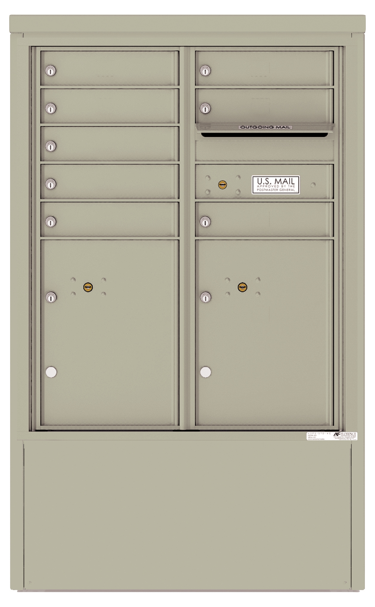 4CADD-08-D 4C Horizontal Depot Mailboxes Postal Grey