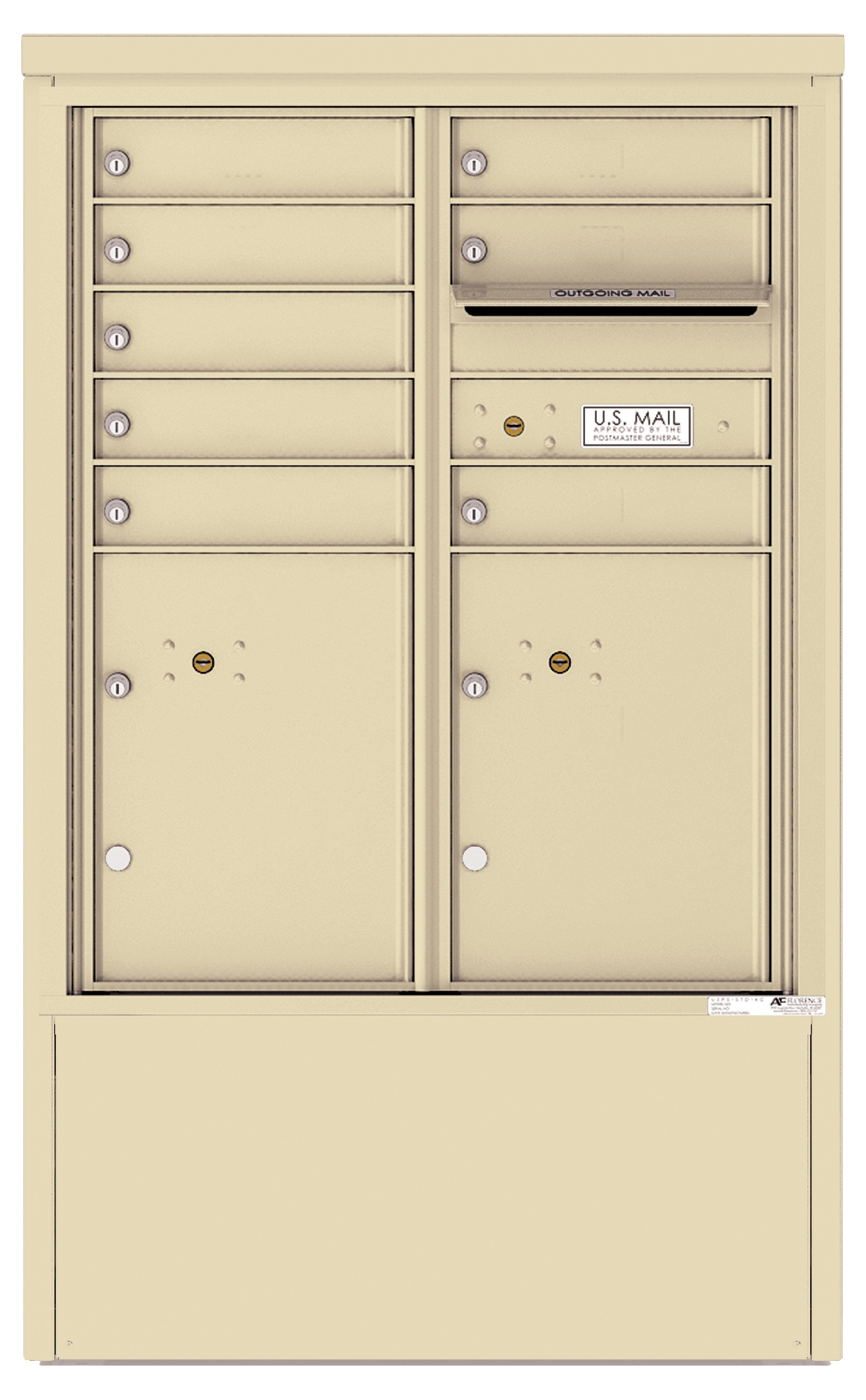 4CADD-08-D 4C Horizontal Depot Mailboxes Sandstone