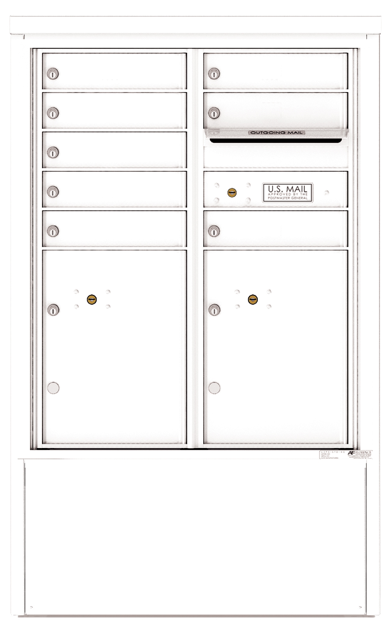 4CADD-08-D 4C Horizontal Depot Mailboxes White