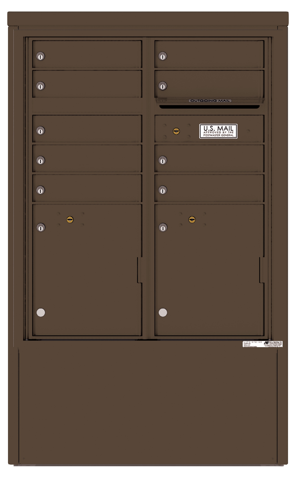 4CADD-09-D 4C Horizontal Depot Mailbox Antique Bronze