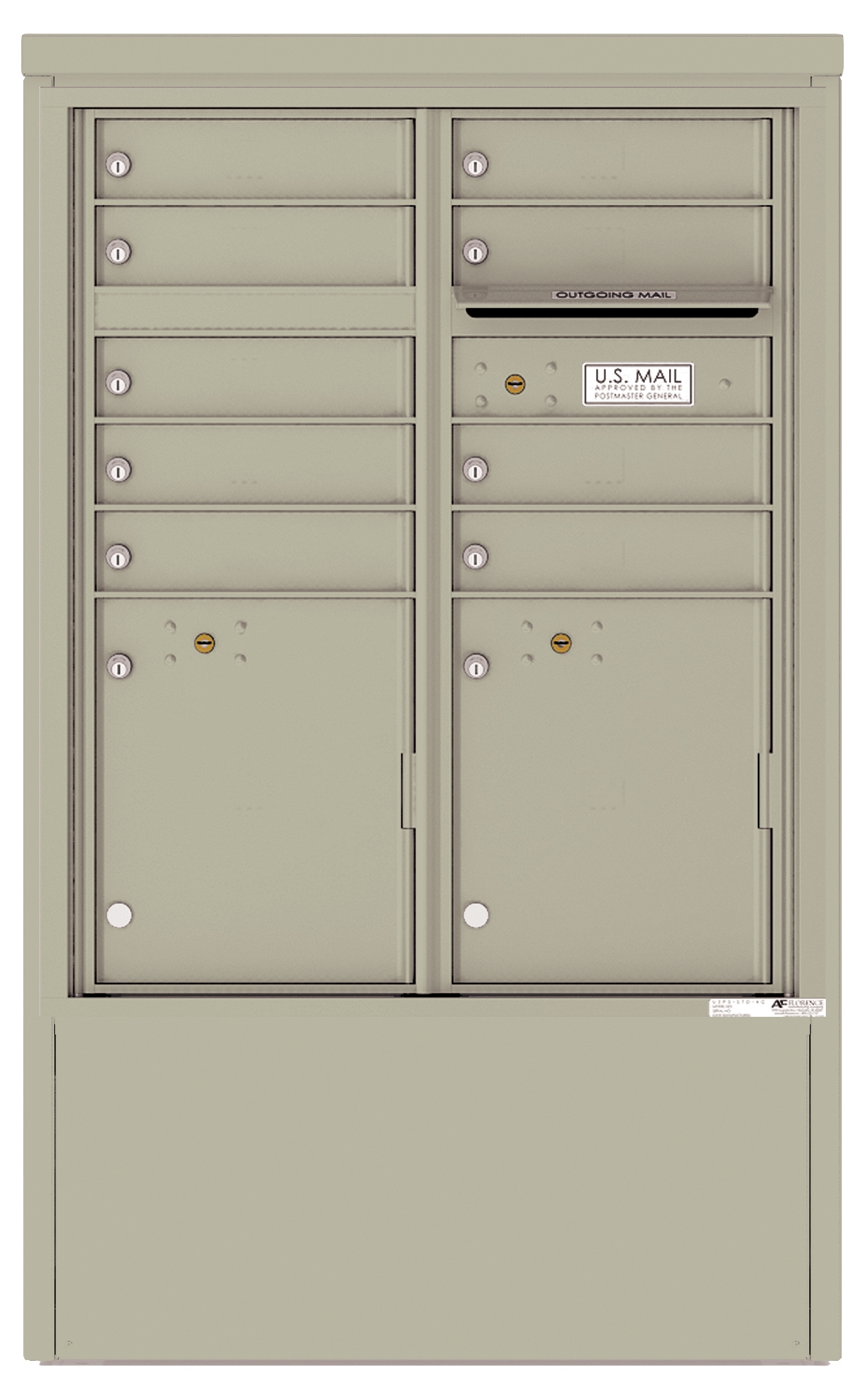 4CADD-09-D 4C Horizontal Depot Mailbox Postal Grey