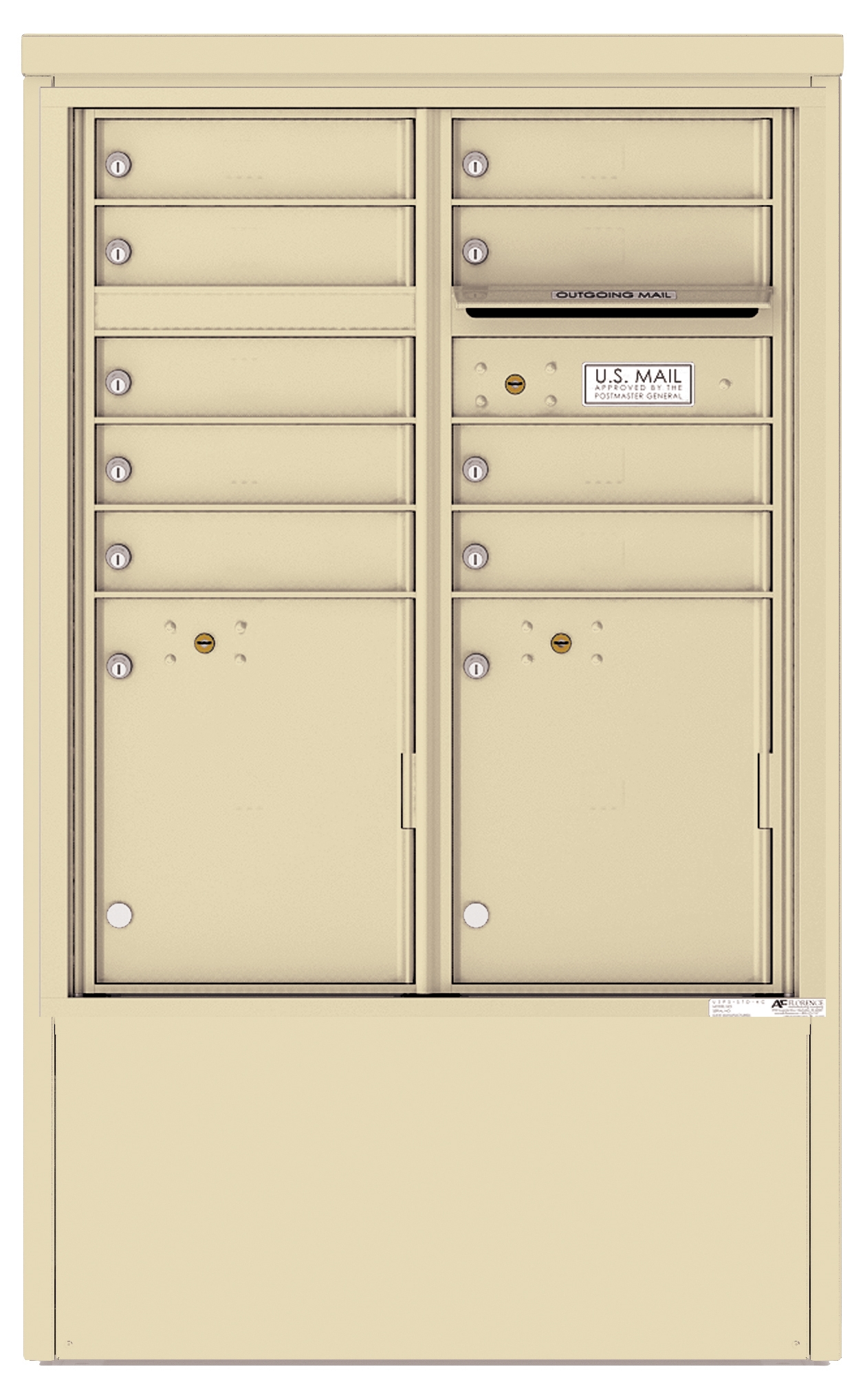 4CADD-09-D 4C Horizontal Depot Mailbox Sandstone