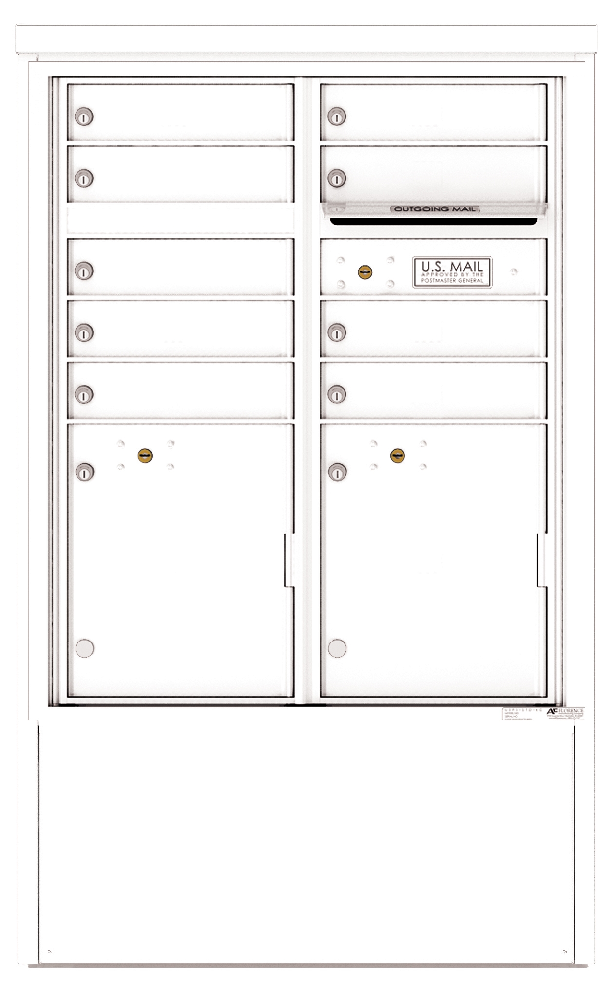 4CADD-09-D 4C Horizontal Depot Mailbox White