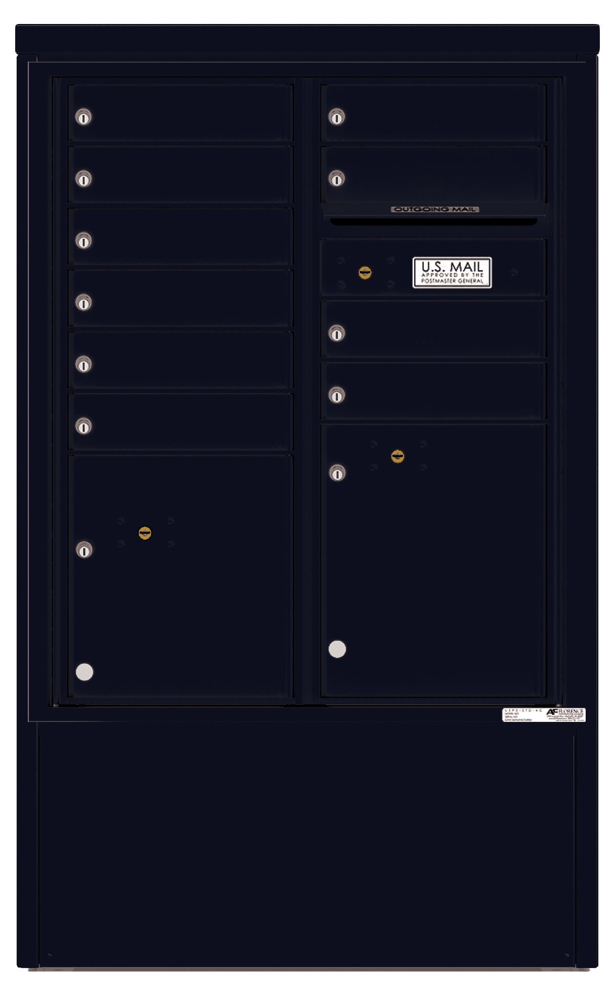 4CADD-10-D 4C Horizontal Depot Mailbox Black