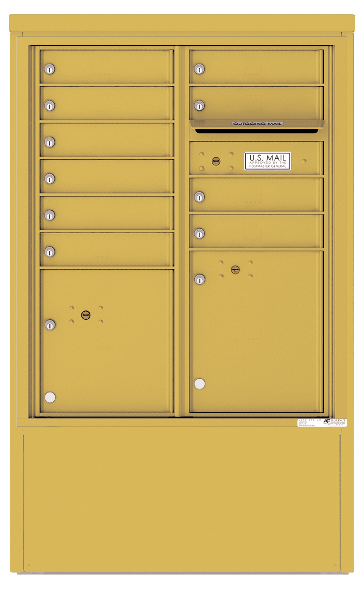 4CADD-10-D 4C Horizontal Depot Mailbox Gold Speck