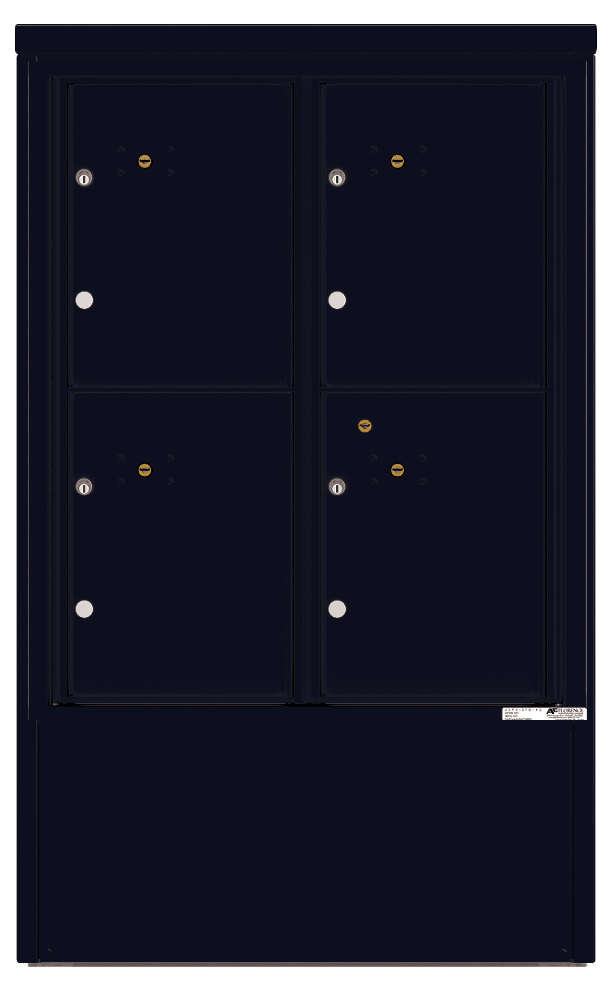 4CADD-4P-D 4C Horizontal Depot Mailboxes Black