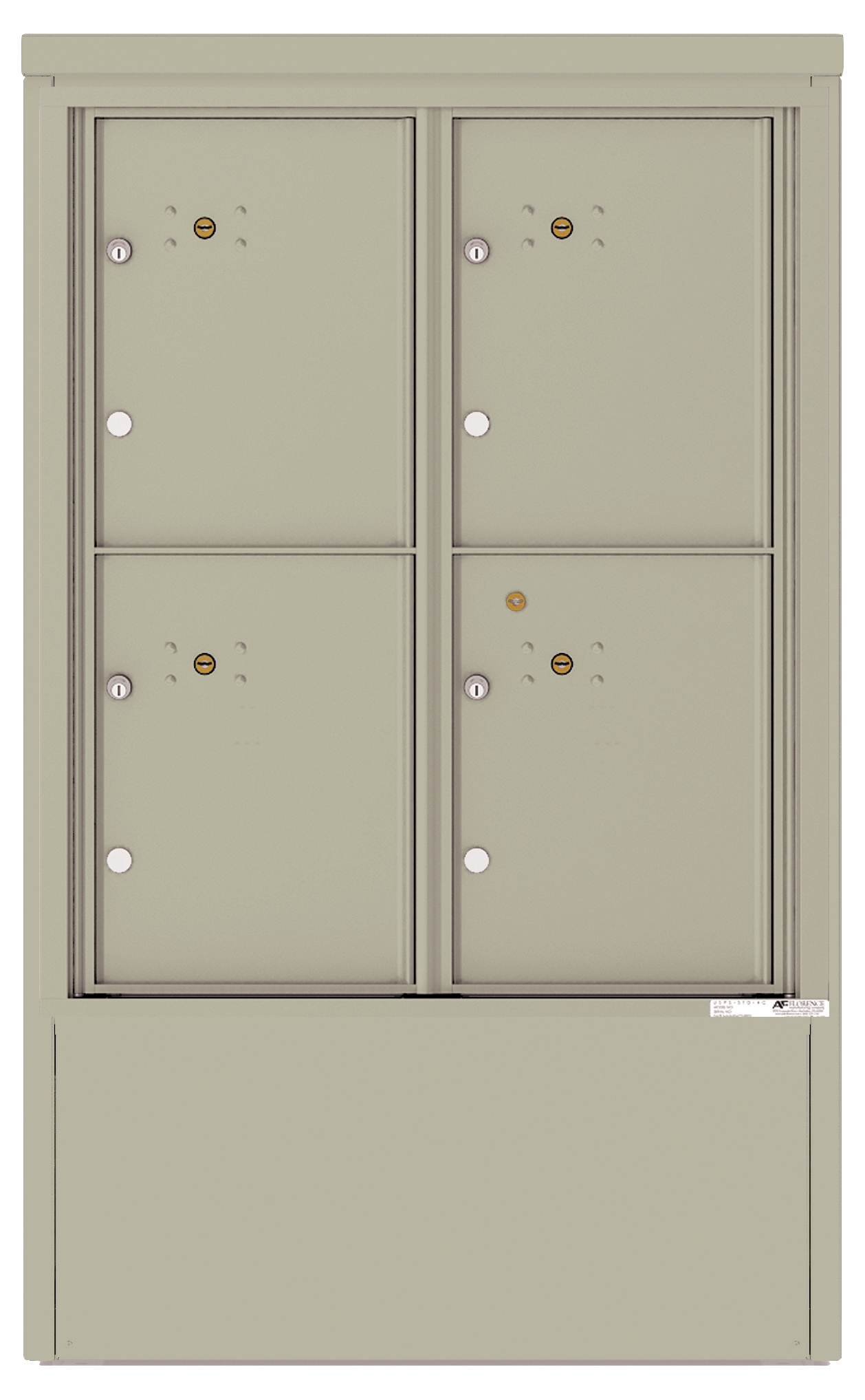 4CADD-4P-D 4C Horizontal Depot Mailboxes Postal Grey