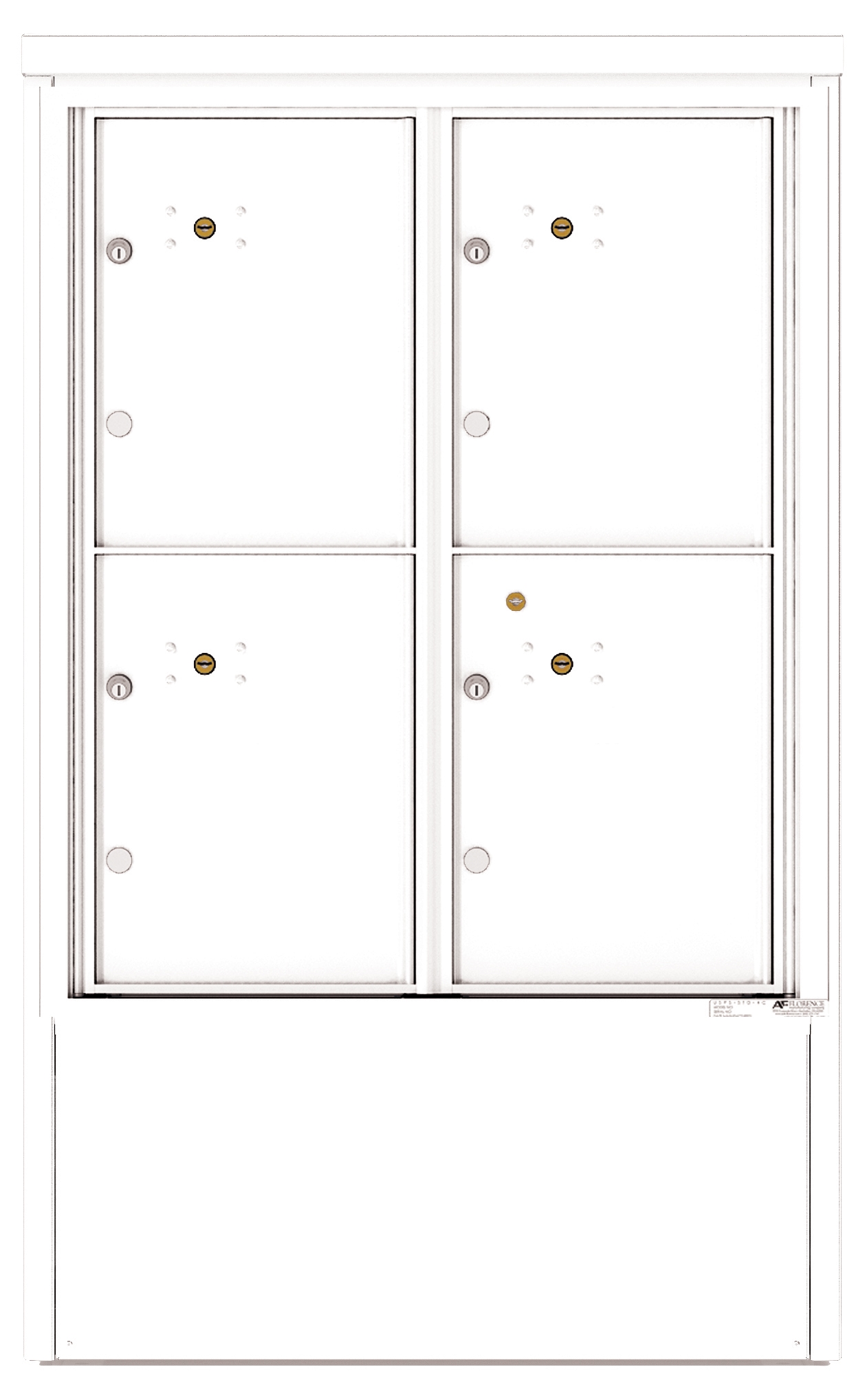 4CADD-4P-D 4C Horizontal Depot Mailboxes White