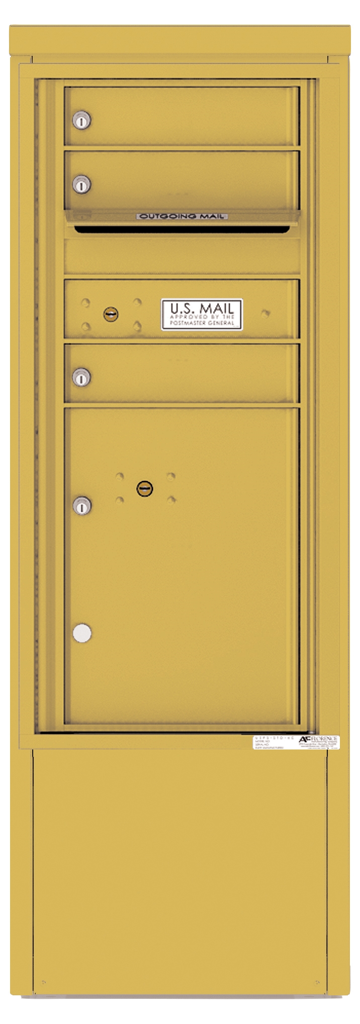 4CADS-03-D 4C Horizontal Depot Mailbox Gold Speck