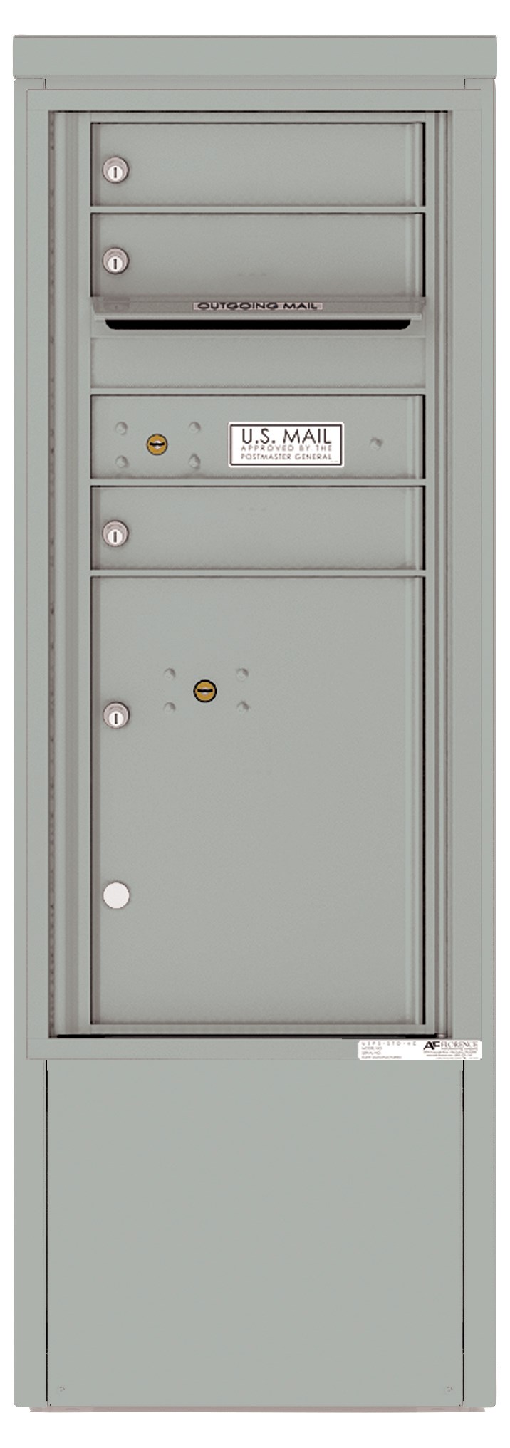 4CADS-03-D 4C Horizontal Depot Mailbox Silver Speck