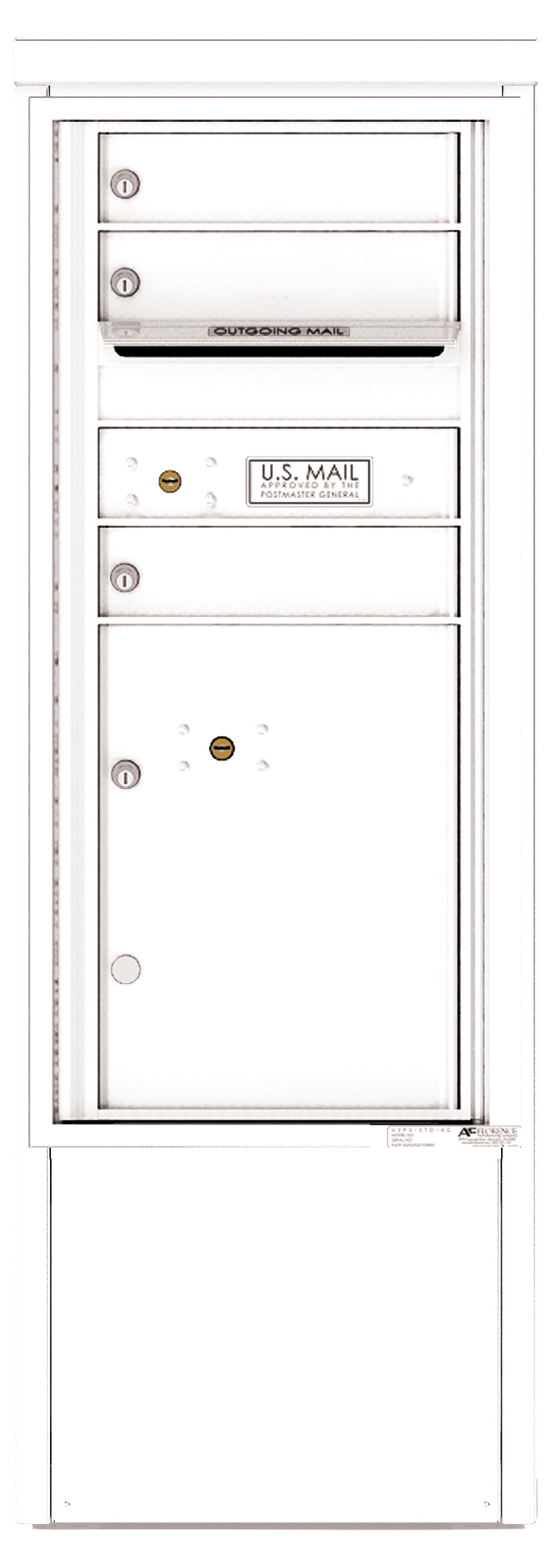 4CADS-03-D 4C Horizontal Depot Mailbox White